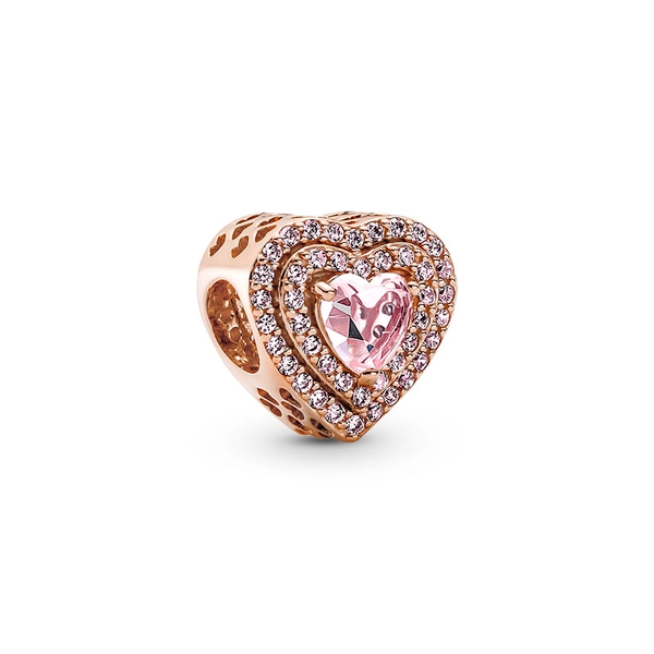 Sparkling Levelled Heart Berlock Rosé - PANDORA - Snabb frakt & paketinslagning - Nordicspectra.se