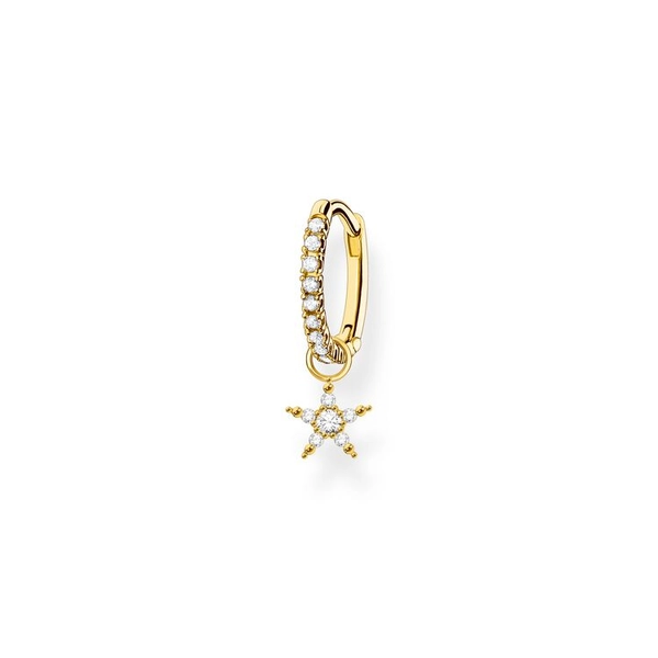 Einzel Creole Mit Stern Anhänger Gold von Thomas Sabo, Schneller Versand - Nordicspectra.de