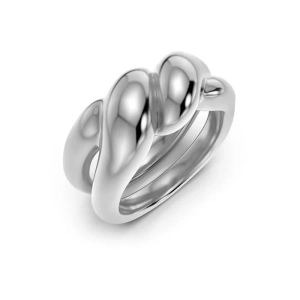 Edblad Twist Ring i polerat rostfritt stål med två sammanflätade former