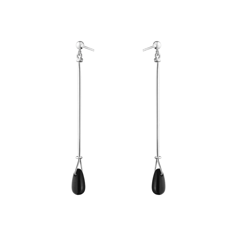 Georg Jensen - Vivianna Torun Långa Örhängen Svart Agat