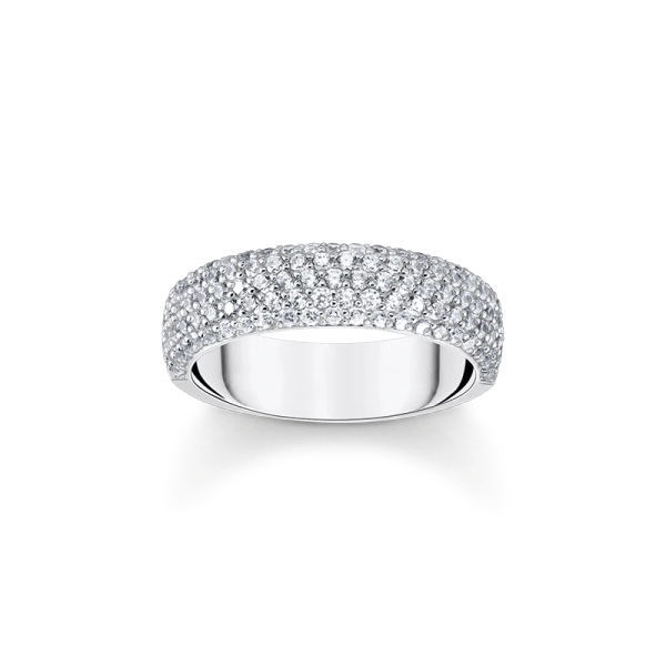 Bred Ring Pavé av Glittrande Stenar - Thomas Sabo - Snabb leverans & paketinslagning - Nordic Spectra