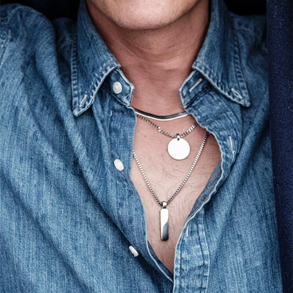 BOONE Plate Halsband Stål - AROCK - Trendiga herrsmycken - Nordic Spectra