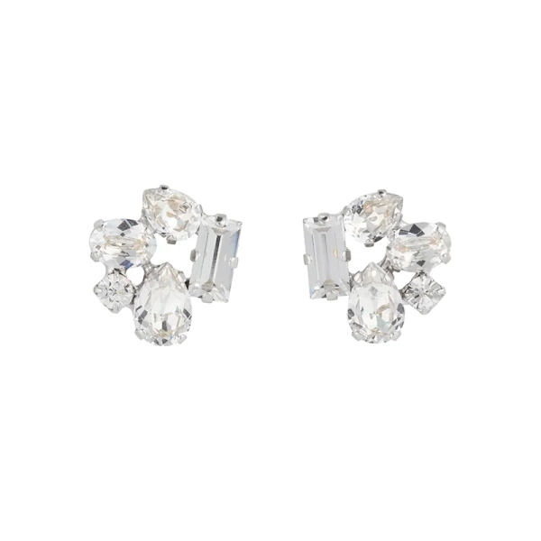 Noelle Stud Earrings i rodium med gnistrande kristaller