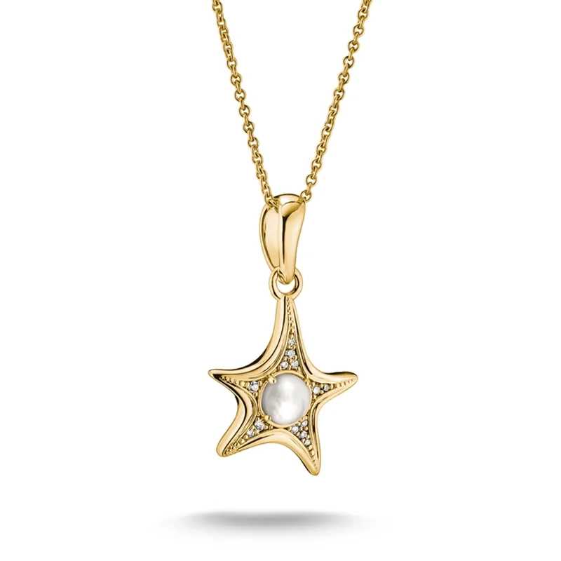 Thomas Sabo - Sjöstjärna med Pärlemor Halsband Guld