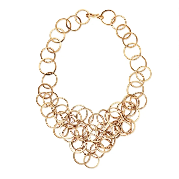 Messy Rings Collier Gold Plated i 18K guldpläterat silver med sammanlänkade ringar