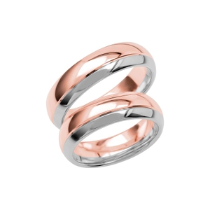SR3024-6 Roséguld/Vitguld - Vigsel- & förlovningsringar - Schalins - Fri storleksändring* - Nordic Spectra