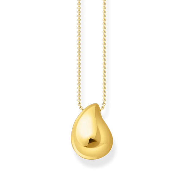 Kette mit Anhänger in organischer Tropfenform vergoldet - Thomas Sabo - Nordic Spectra