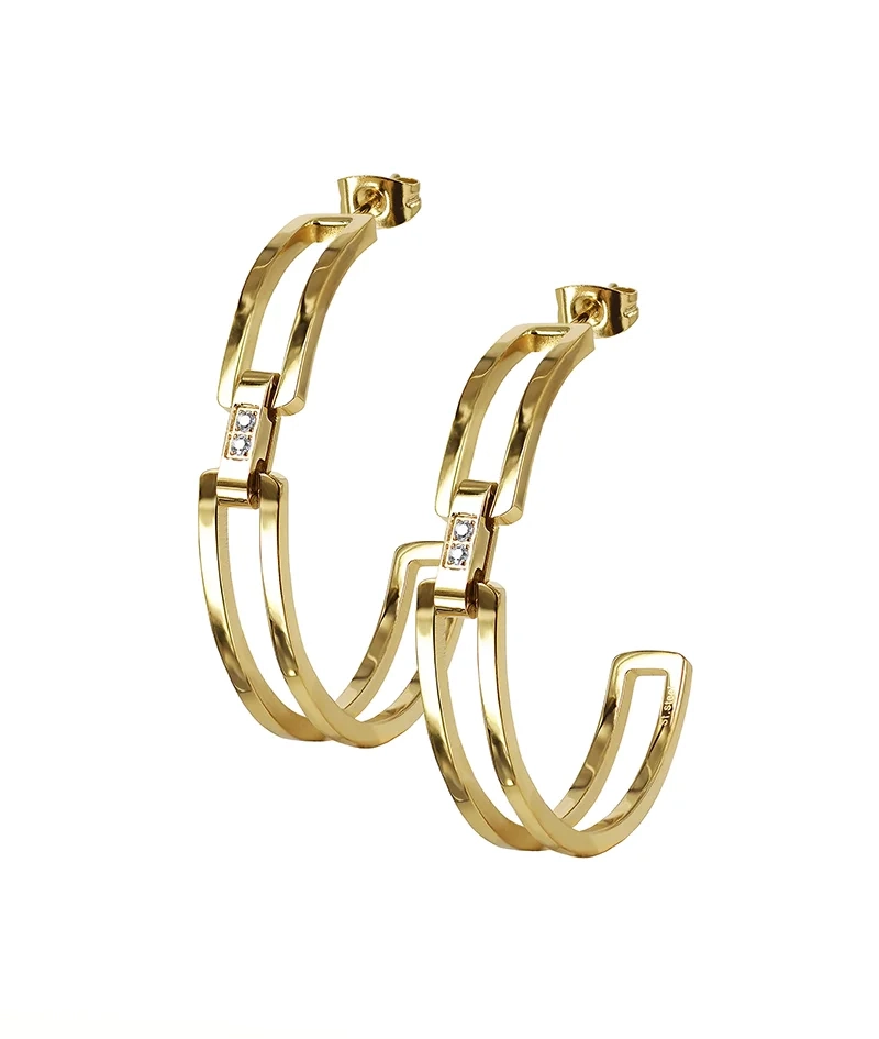 CHERRIE Crystal Big Hoops Guld - Astrid & Agnes - Nordic Spectra