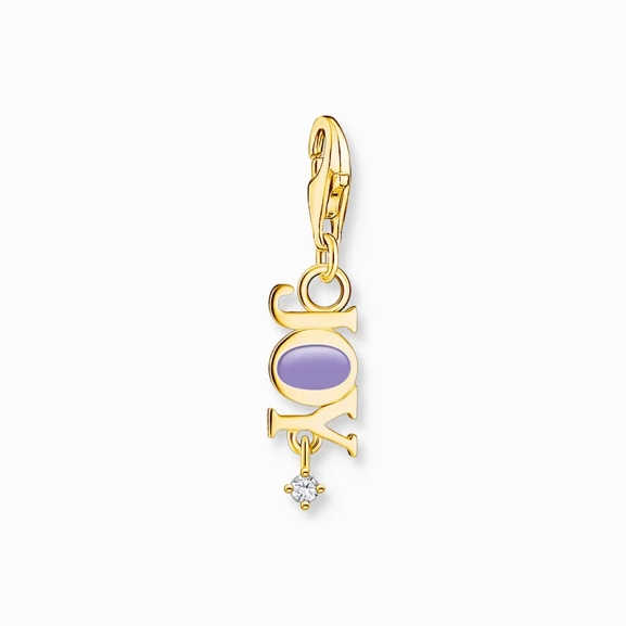 Charm-Anhänger Joy mit weißem Stein vergoldet - Thomas Sabo - Nordic Spectra