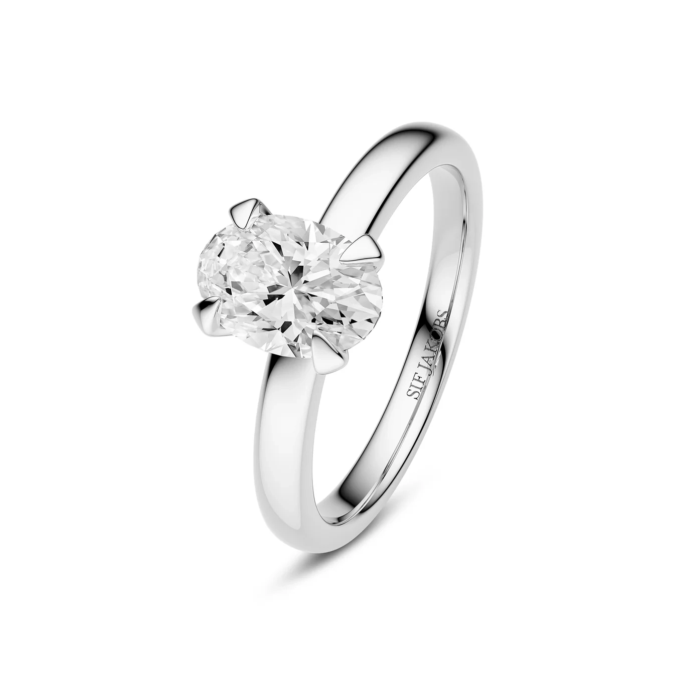 Sif Jakobs - Grace Ovale Solitaire Ring 14K Vitguld 1.00 ct