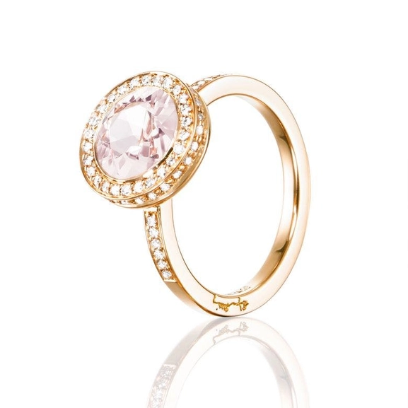 Halo Ring Gold - Morganite - Efva Attling ringar - Snabb frakt & paketinslagning - Nordicspectra.se