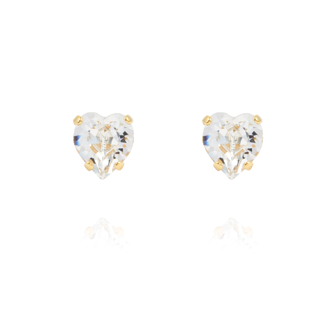 Caroline Svedbom - Heart Earrings Gold Crystal