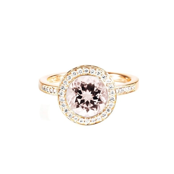 Halo Ring Gold - Morganite - Efva Attling ringar - Snabb frakt & paketinslagning - Nordicspectra.se