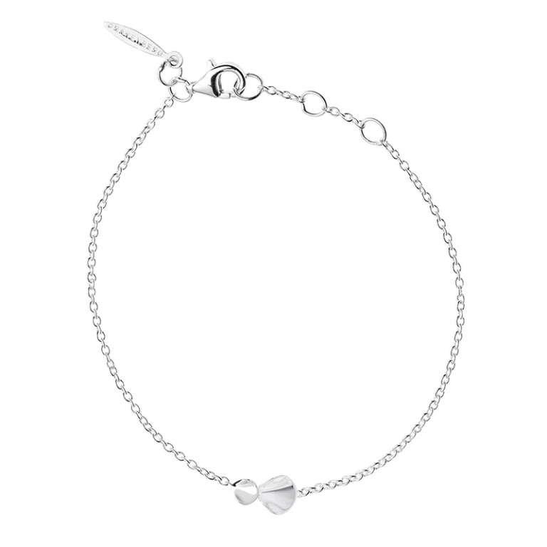 Hortensia Drop Bracelet i silver med organiska blombladsformer