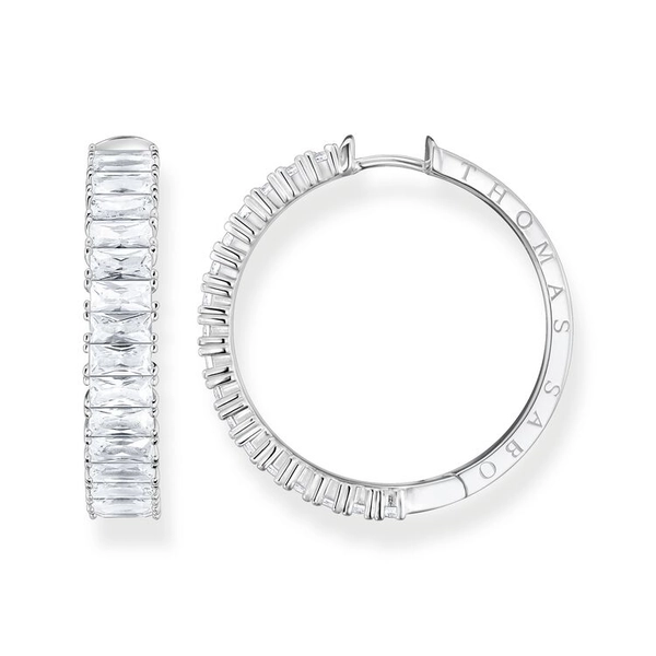 Creolörhängen med Baguetteslipade Stenar Pavé - Thomas Sabo berlock - Snabb frakt & paketinslagning - Nordicspectra.se