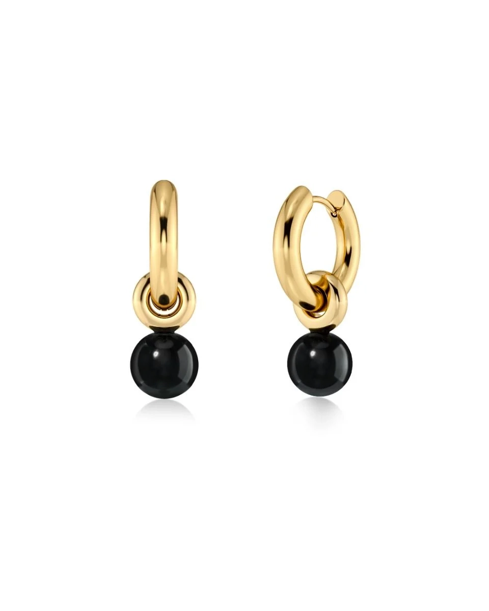 Edblad - Aura Hoops S Black Gold
