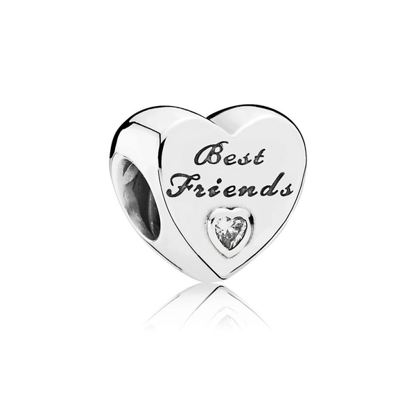 Poliertes Best Friends Herz Charm von PANDORA, Schneller Versand - Nordicspectra.de