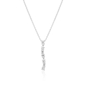 Ellera Ovale Lungo Halsband i silver med gnistrande Cubic Zirconia-stenar från Sif Jakobs