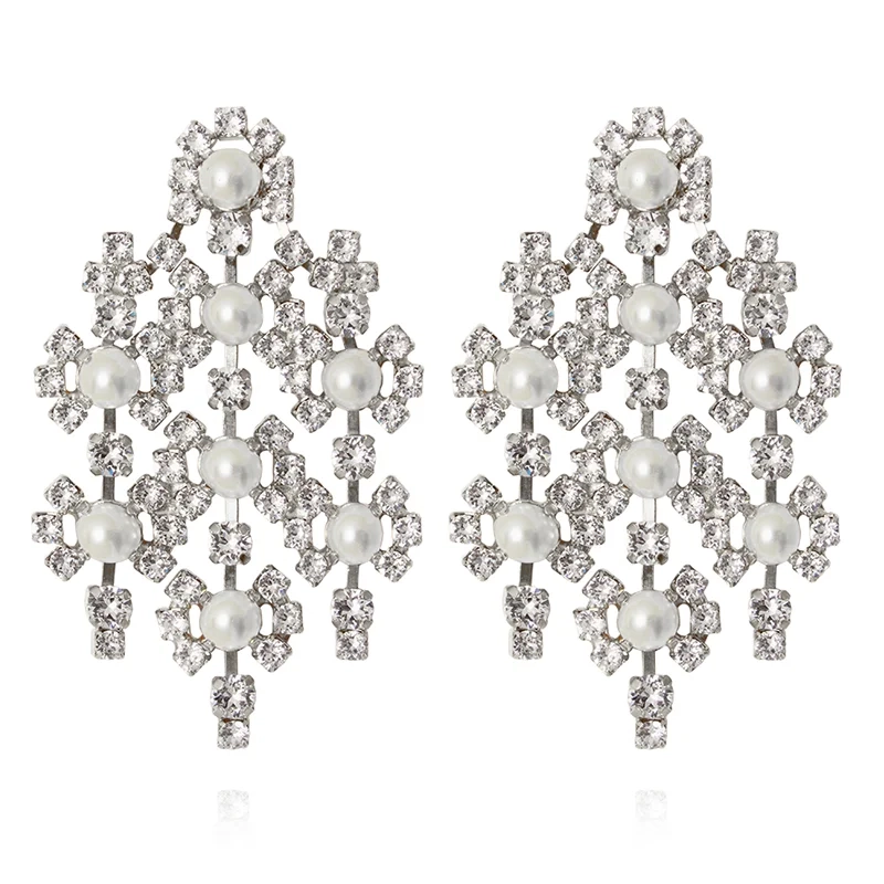 Caroline Svedbom - My Soulmate Earrings Rhodium Pearl & Crystal