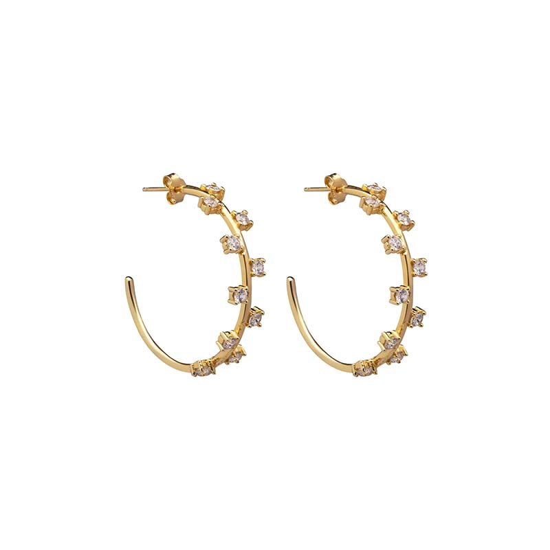 CU Jewellery - Cubic Hoop Ear Gold