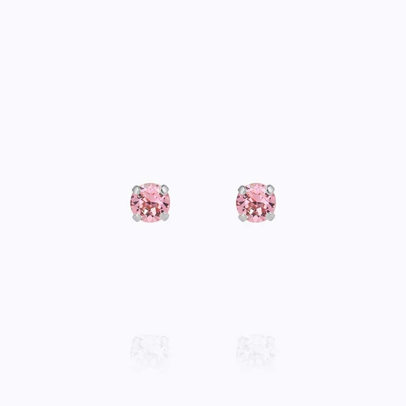 Caroline Svedbom - Mini Stud Earrings Rhodium Light Rose