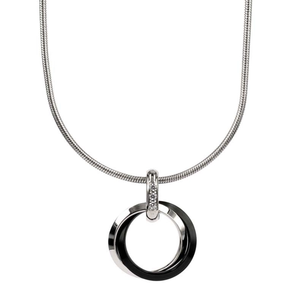 CAROLIN Kort Halsband Svart Stål - Astrid & Agnes - Snabb frakt & paketinslagning - Nordicspectra.se
