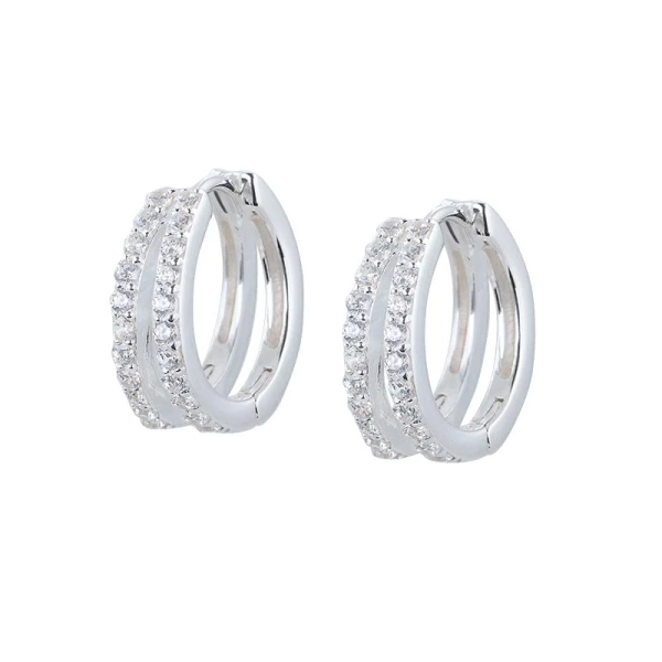 Elegance Creol Örhängen Medium i sterlingsilver med cubic zirconia