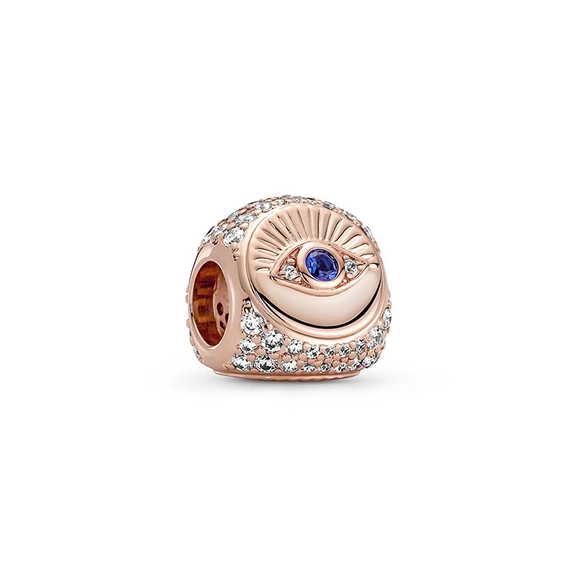 Hamsa Allseende Öga & Fjäder Tresidig Hängberlock Rosé - PANDORA - Snabb frakt & paketinslagning - Nordicspectra.se