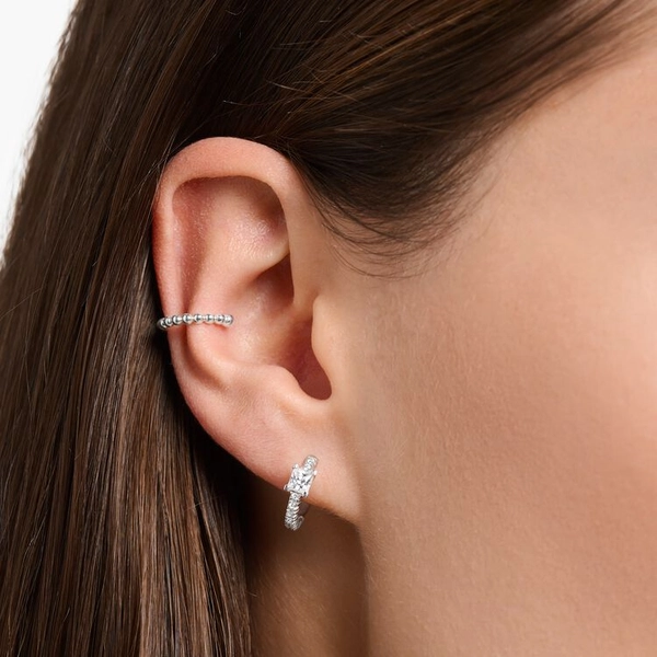 Einzel Creole Mit Weißen Steinen Silber von Thomas Sabo, Schneller Versand - Nordicspectra.de
