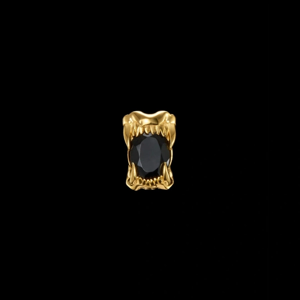 Tiny Jaw Stone Ohrstecker Schwarzer Spinell Gold