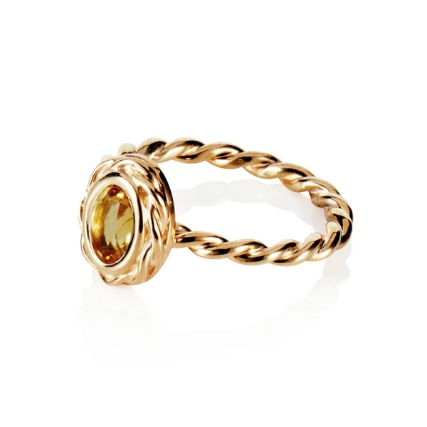 Wrapped Colour Ring - Citrine Gold i 18K guld med varm citrin
