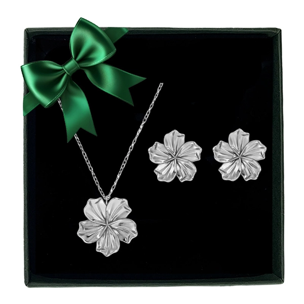 Presentset Jasmine med halsband och örhängen i stål