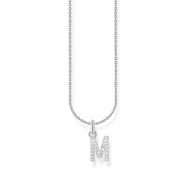 Glittrande Bokstavshalsband M - Thomas Sabo - Snabb leverans & paketinslagning - Nordic Spectra