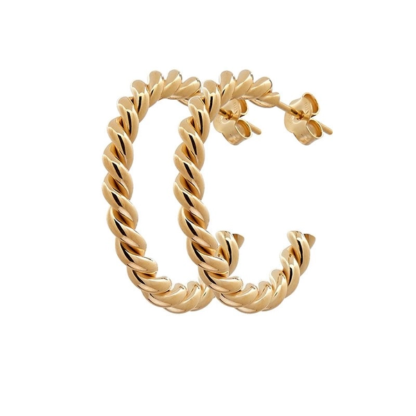 Two twinned hoop ear - Gold -CU Jewellery - Snabb frakt & paketinslagning - Nordicspectra.se