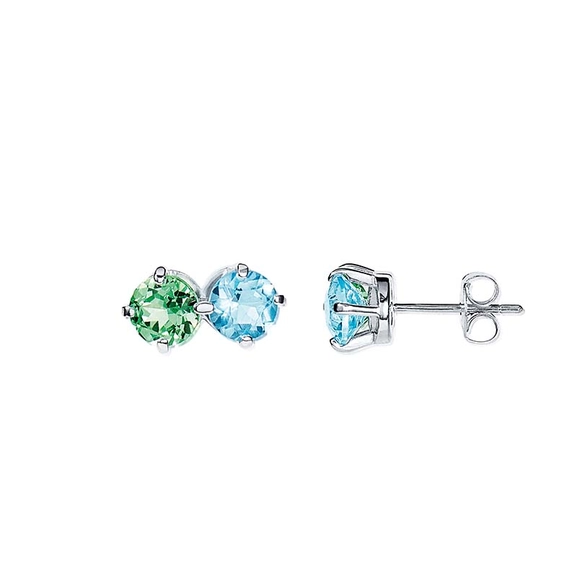 The Sea & I Ear Green Sapphire/Topaz - Efva Attling - Skandinaviska Designsmycken - Nordic Spectra
