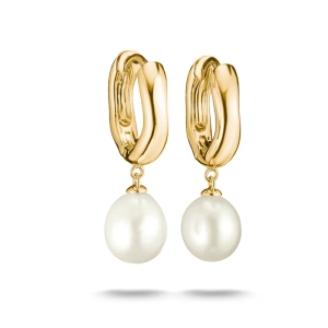 Chunky Hoop Earrings with Pearl Gold - Thomas Sabo - Suuri valikoima & ilmainen lahjapaketointi - Nordic Spectra