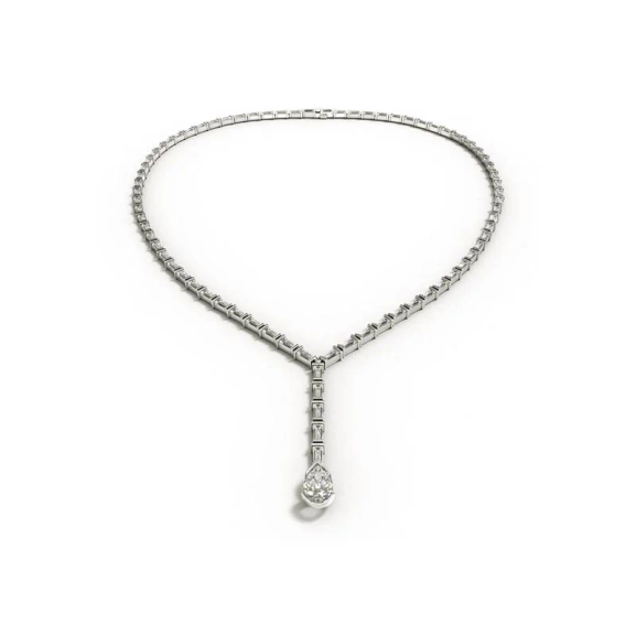 Eloge Pear Cut Diamond Collier i vitguld med en 2