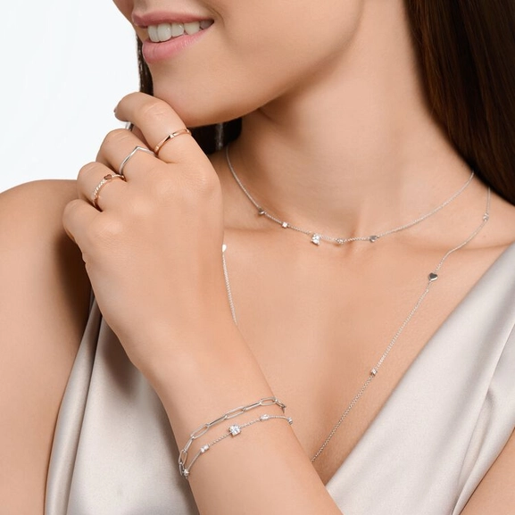 Armband med Vita Stenar - Thomas Sabo berlock - Snabb frakt & paketinslagning - Nordicspectra.se