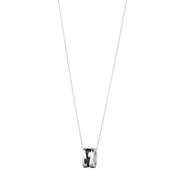 Fusion halsband i 18K vitguld med svart detalj