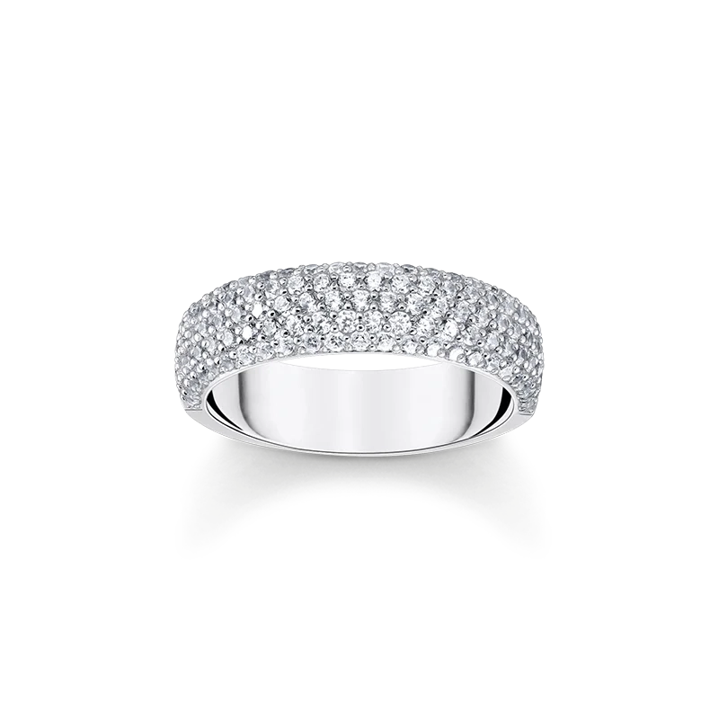 Thomas Sabo – Bred Ring Pavé av Glittrande Stenar
