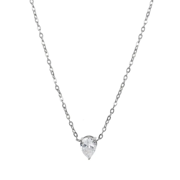 DROP Crystal Halsband Stål - Astrid & Agnes - Nordic Spectra