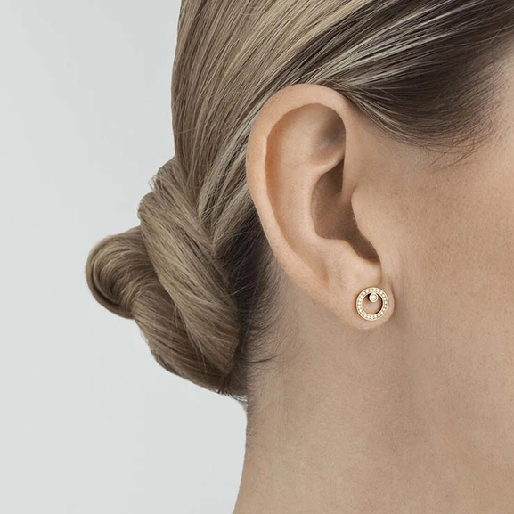 Halo Ohrstecker Gold Mit Pavé Diamanten 0.12 ct von Georg Jensen, Schneller Versand - Nordicspectra.de