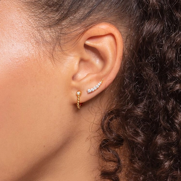 Öronklättrare Vita Stenar Guld - Thomas Sabo örhängen - Snabb frakt & paketinslagning - Nordicspectra.se