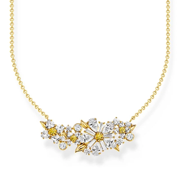 Kette Blume Lovely Daisy mit Steinen vergoldet - Thomas Sabo - Nordic Spectra
