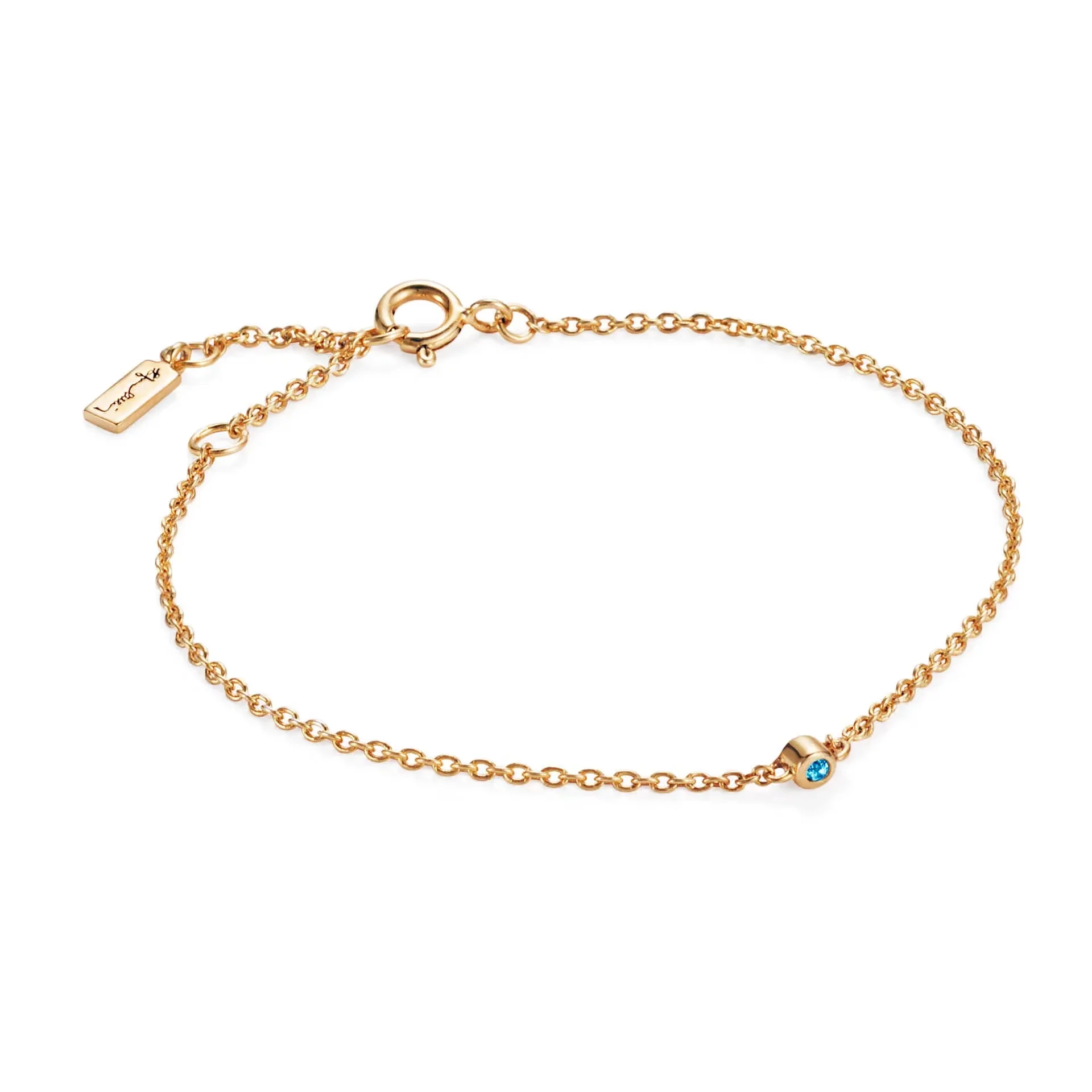 Efva Attling - Micro Blink Bracelet - Blue Topaz Gold Plated