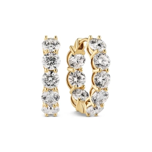 Ariccia Earrings 14K Guld: Eleganta creoler i guld med glittrande syntetiska diamanter