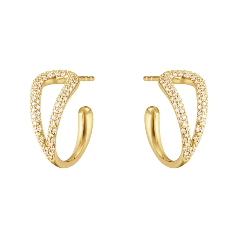 Mercy Swirl Hoops i 18K guld med diamanter