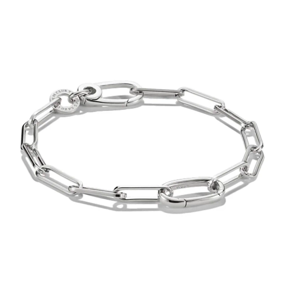 Charm Club Connect Paperclip Armband i silver