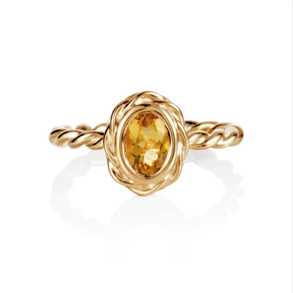 Wrapped Colour Ring - Citrine Gold i 18K guld med varm citrin