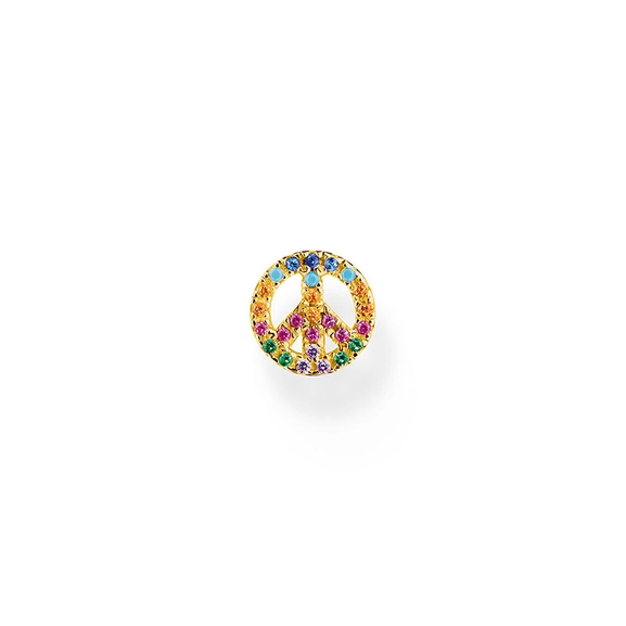 Single Ear Stud Peace Colourful Stones Gold - Thomas Sabo - Suuri valikoima & ilmainen lahjapaketointi - Nordicspectra.fi